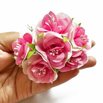 Pink Color Flowers Bunch 2 Of 12 PCS | Flower Bunch | Pink Color | Adikala Craft Store | Art Craft | Adikala Craft Store | Craft Store | Art Craft | Decoration | Festivals | Adikala | Shadi Decoration   | Wedding Decoration  | wooden Color Flower | Artificial Flower