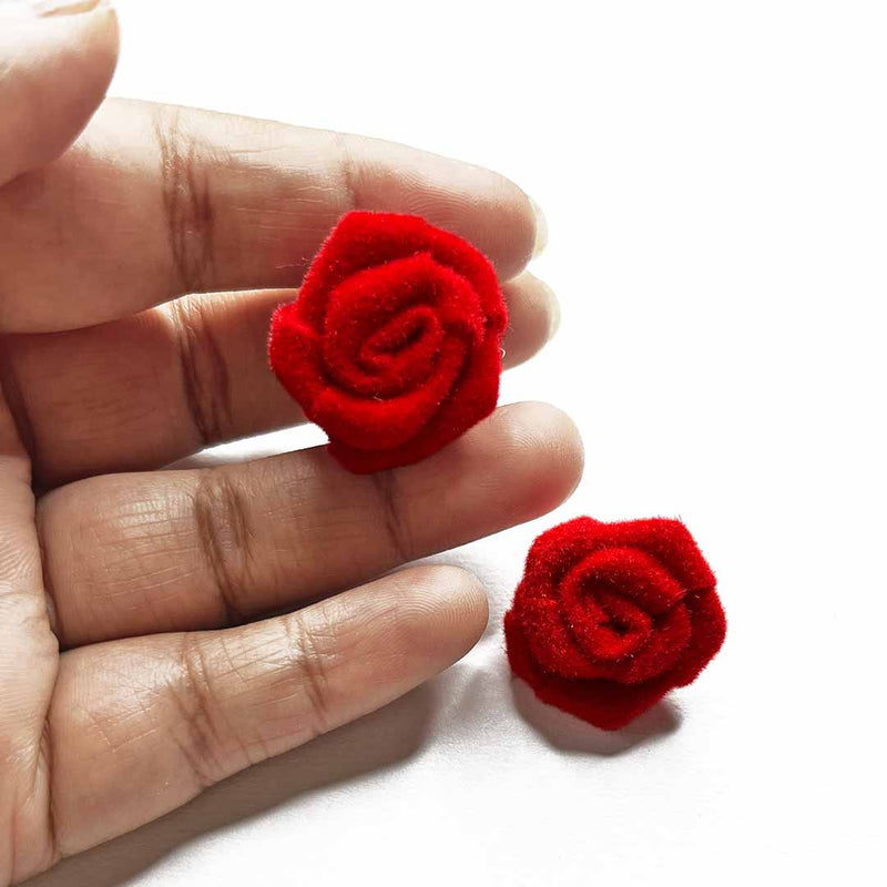 Maroon Color Velvet Rose Flower Set Of 20 | Maroon Color Velvet | Rose Flower | Adikala Craft Store | Art Craft | Decoration | Festivals | Adikala | Shadi Decoration   | Wedding Decoration  | wooden Color Flower | Artificial Flower