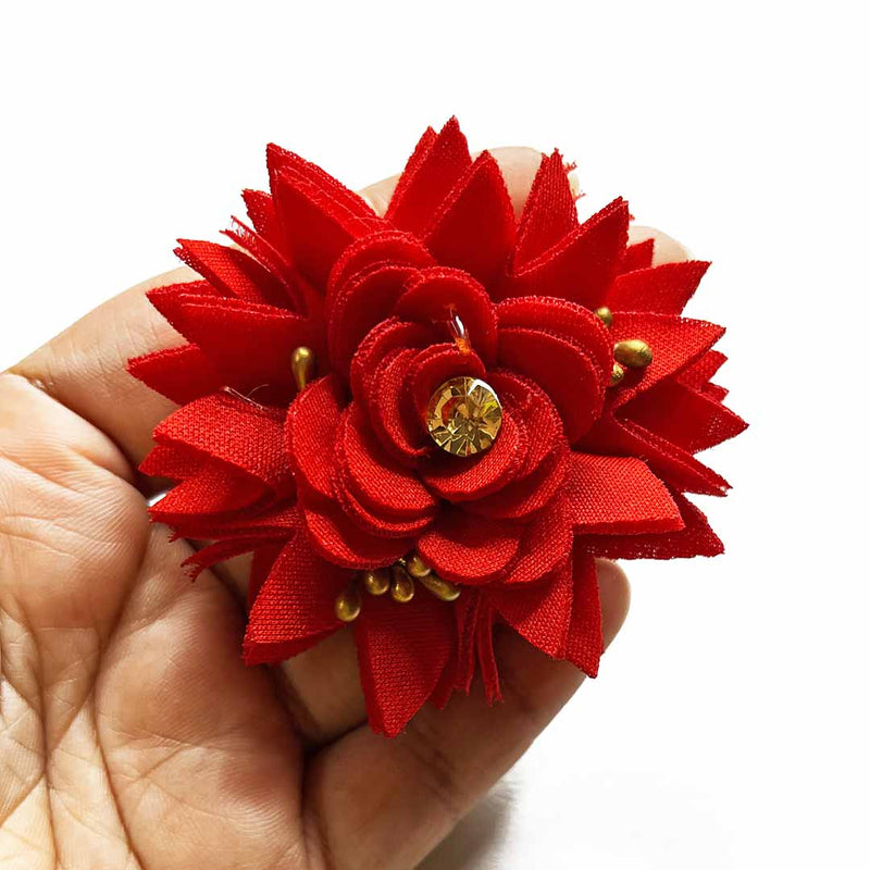 Dark Red Color Flower Set Of 6 | Dark Red Color | Flower Set | Adikala Craft Store | Art Craft | Decoration | Festivals | Adikala | Shadi Decoration   | Wedding Decoration  | wooden Color Flower | Artificial Flower