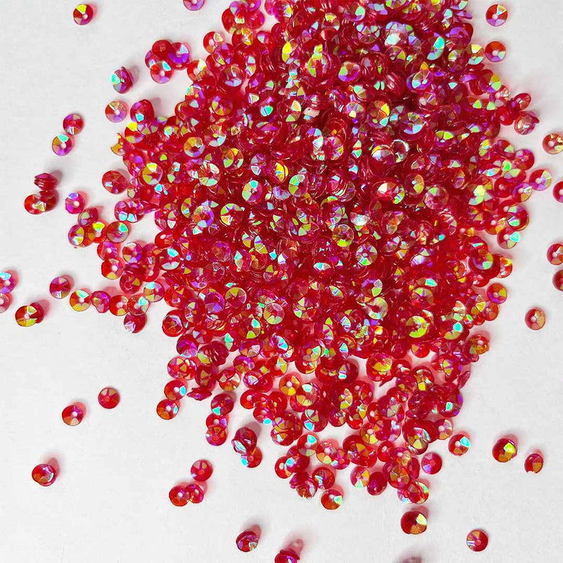 Red Rainbow Color Shine Circular Bowl Sequins / Shaker