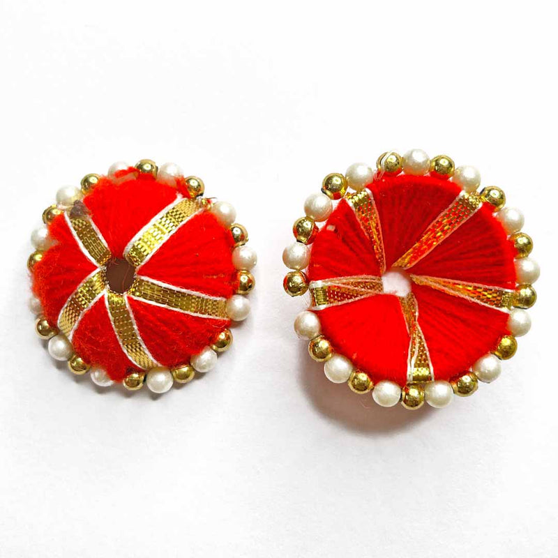 Red Color Gota & Beads Katori Umbrella Pack Of 10