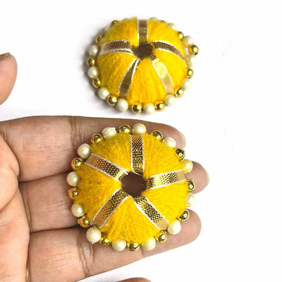 Yellow Color Gota & Beads Katori Umbrella Pack Of 10