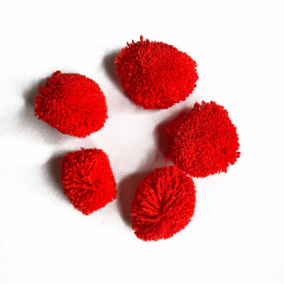 Red Color Big Size Pom Pom Pack Of 25 | Red Color Pom Pom | Pom Pom | Adikala Craft Store | Aqrt Craft 