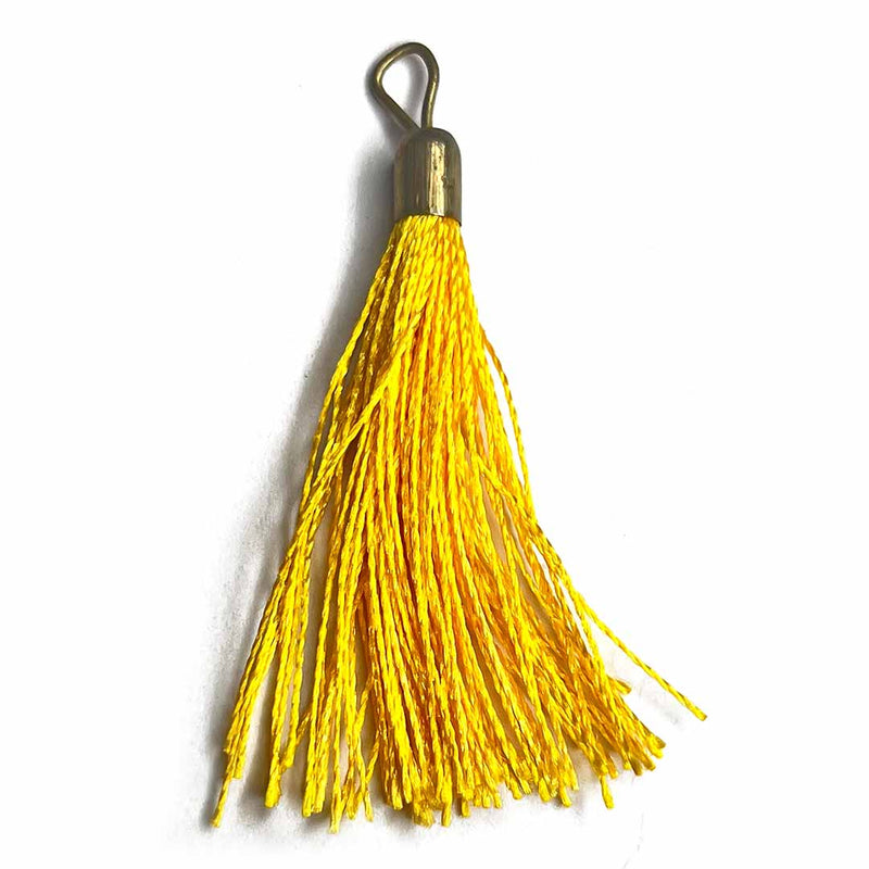 Yellow Color Thread Tassels | Metal Hanging Set Of 20 | Tassels | Metal Hanging