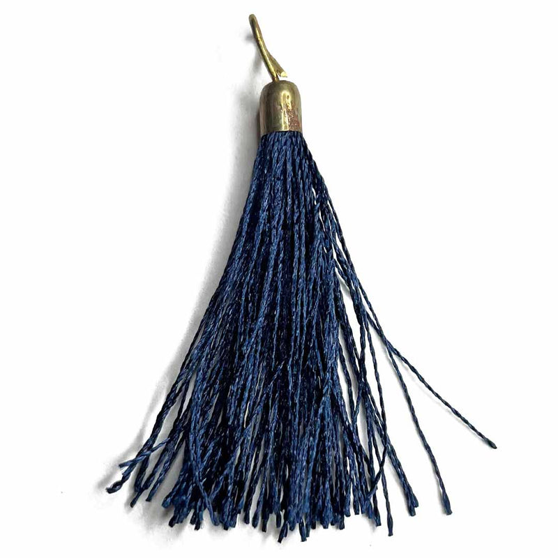 Dark Blue Color Thread Tassels With Metal Hanging Set Of 20 | Tassels | Metal hanging | Silk | Resham