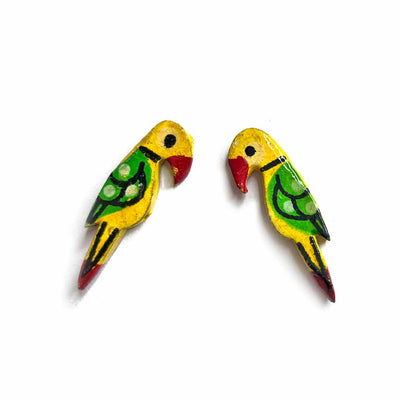 Lemon Yellow Parrot Wooden Miniature | Parrot Wooden | Wooden Miniature | Adikala Craft Store 