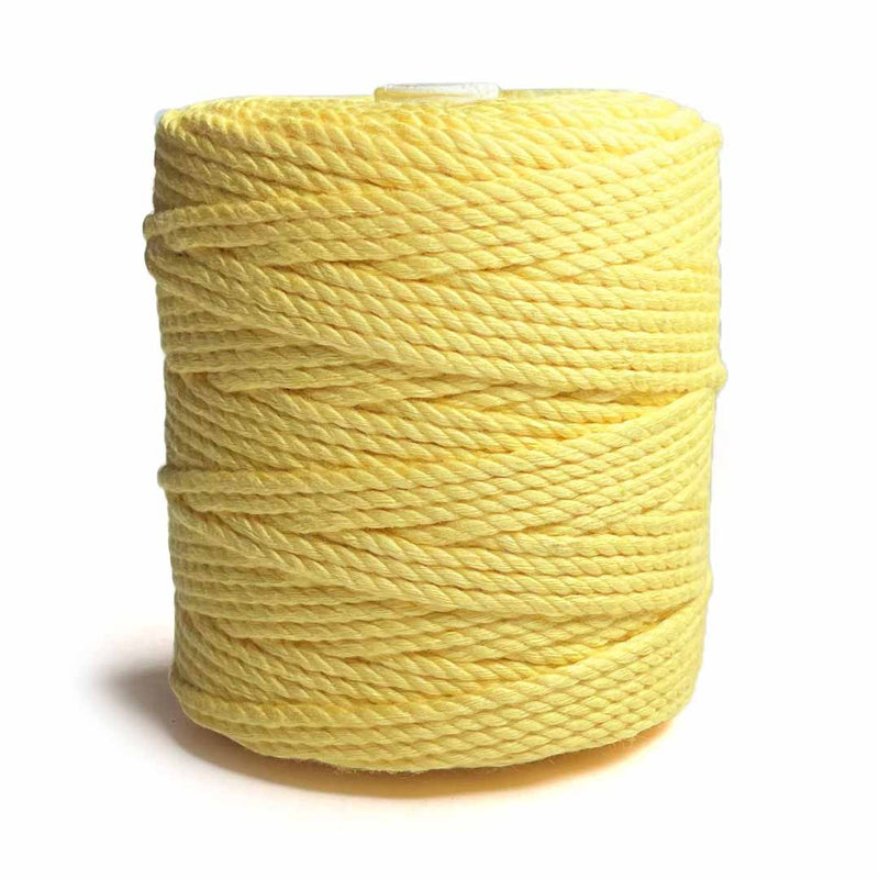 Light Yellow - 4 mm Twisted Macrame Cord | Twisted macrame Cord | Macrame cord | Adikala Craft Store |  Art Craft | collection | Projects | DIY | Craft | Craft Making