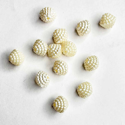 Cream Color Pearl Layered Small Size Beads Set Of 25 | Cream Color Pearl Layered | Cream Beads | Adikala Craft Store | Art Craft | Colllection | Projects | Art | Jewellery Making