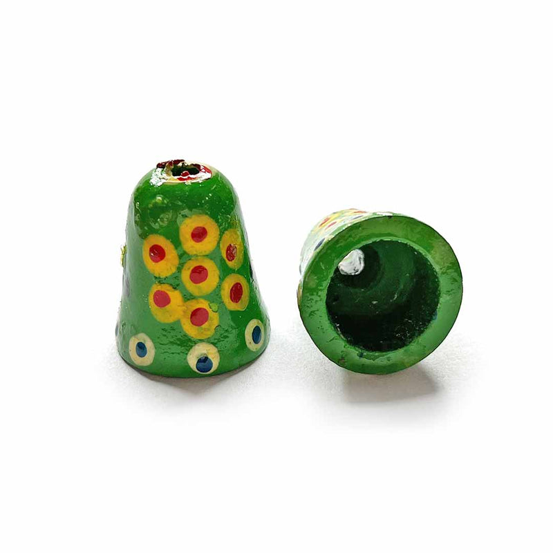 Green Color Wooden Bell Miniature | Miniature | Green Color Well | Wooden Miniature | Adikala Craft Store 