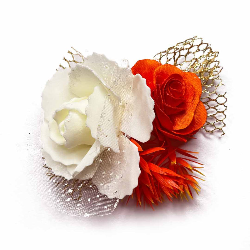 Cream Color Artificial Flower | Dark Orange Flower | Artificial Flower Bunch | Adikala Craft Store | Art Craft | Decoration | Festivals | Adikala | Shadi Decoration   | Wedding Decoration  | wooden Color Flower | Artificial Flower