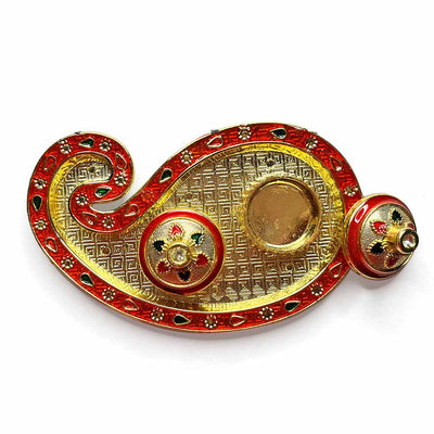 Red Color Acrylic Roli Chawal Plate