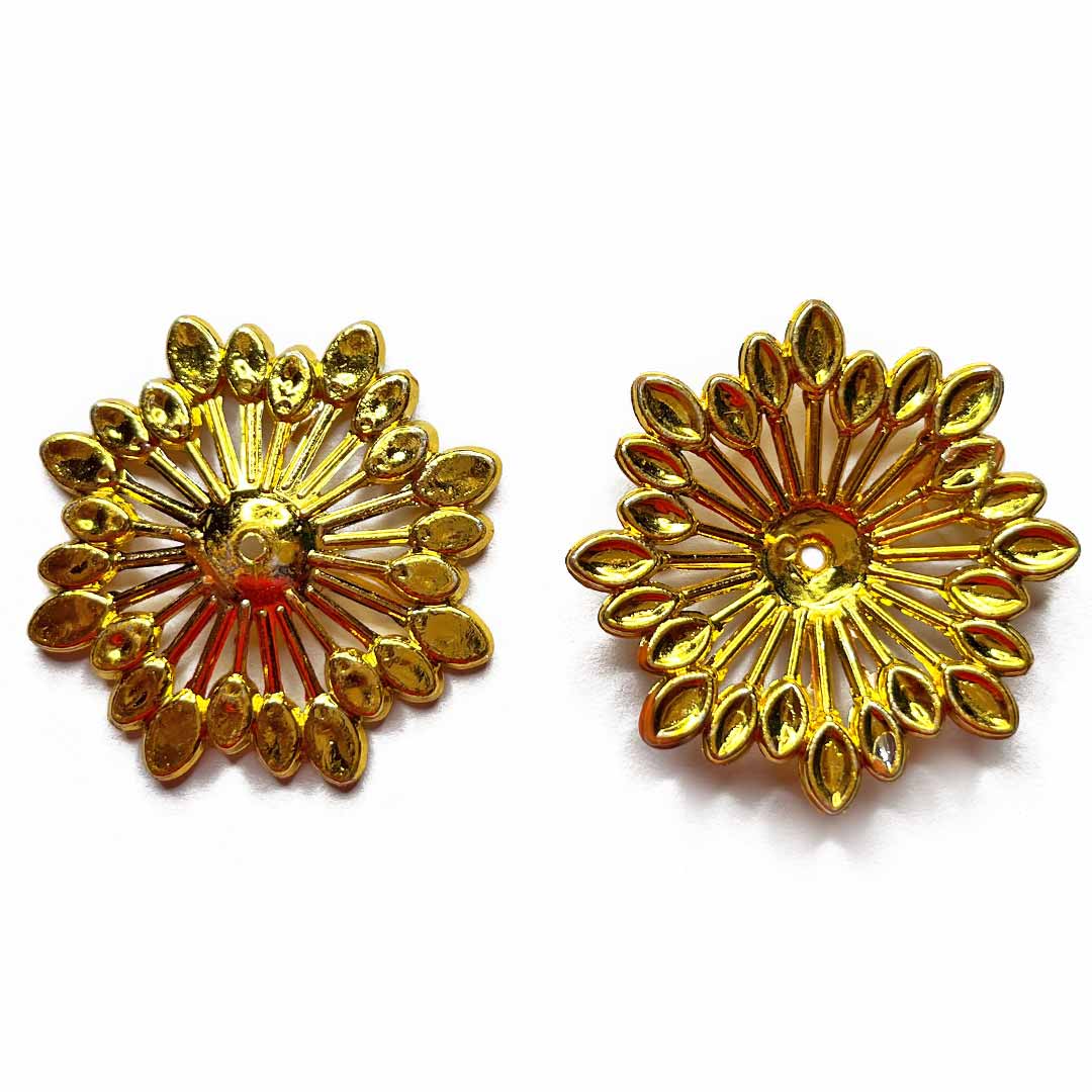 Golden Flower Shape Hanging Cap Pack Of 20 for DIY Art & Craft