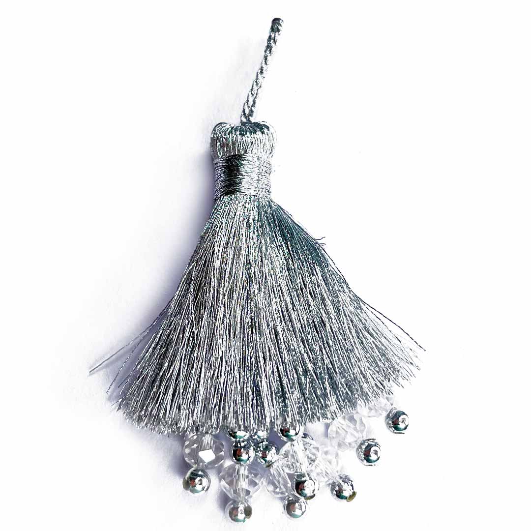 Silver Color Thread Tassels | Tassels | Toran | Silk Thread 