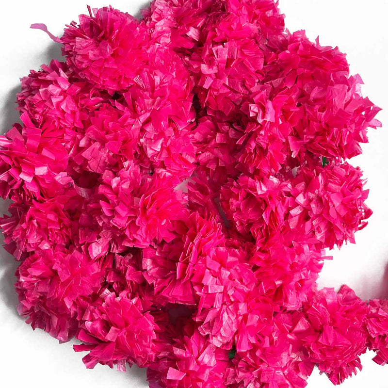 Pink Color Artificial Marigold Mala Set Of 2 | Pink Color Flower | Artificial Flower | Artificial Marigold Flower