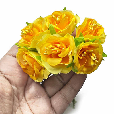 Yellow Color Flowers Bunch 2 Of 12 PCS | Yellow Color Flower | Adikala Craft  |  Art Craft | Flower Bunch