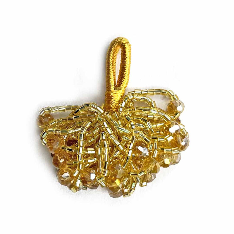 Golden Color Crystal Beads | Katdana Ruffled Tassels Set Of 2 | Tassels | Katdana