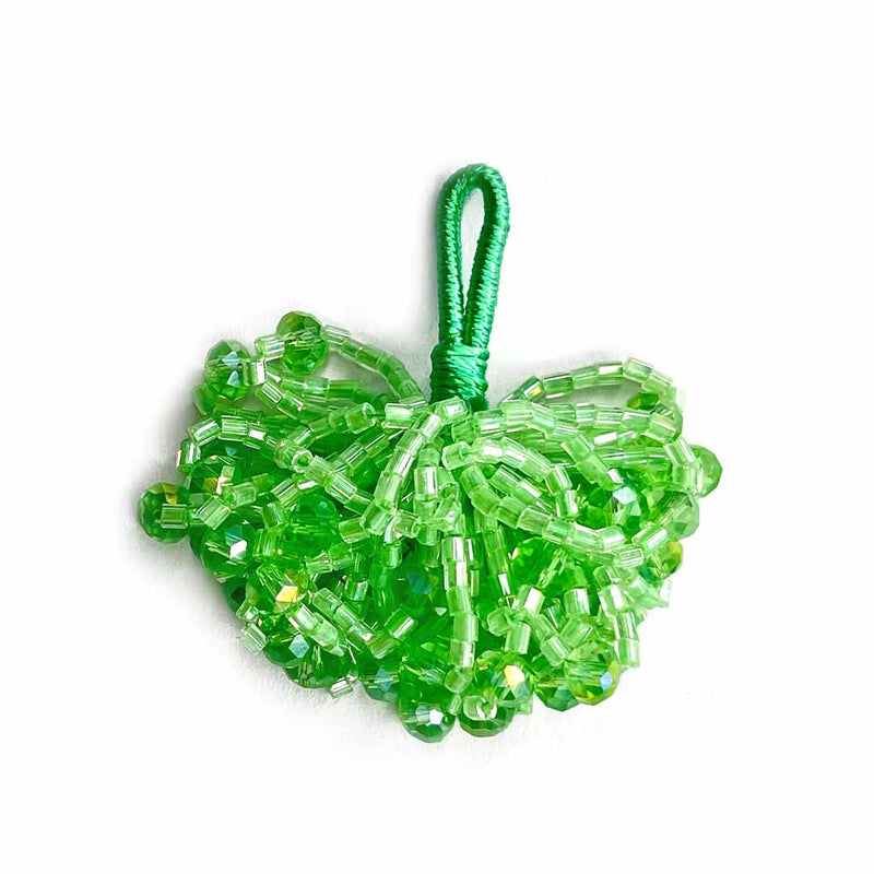 Green Color Crystal Beads & Katdana Ruffled Tassels Set Of 2 | Katdana | green color crystal beads | tassels 