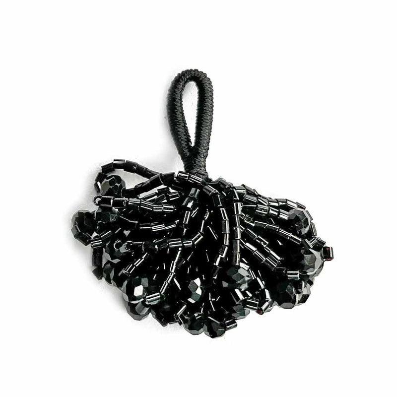 Black Color Crystal Beads | Katdana Ruffled Tassels | crystal beads | katdana