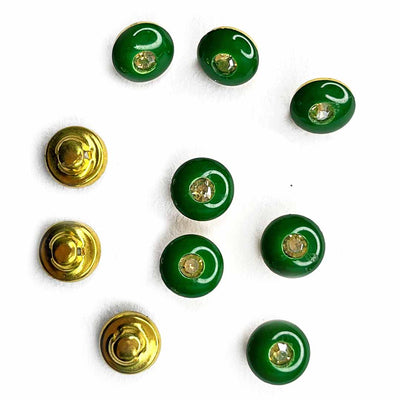 Green Color Round Fancy Buttons Set Of 10 | Green Color Round Fancy Buttons |  Round Fancy Buttons Set Of 10 |  Fancy Button | Buttons | Art Craft | Decoration | Festivals | Jewellery Making | Jewellery |  Project | Diy | Essentials | Adikala Craft Store