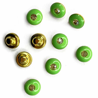 Parrot Green Color Round Fancy Buttons Set Of 10 |  Parrot Green Color Round Fancy Buttons |  Parrot Green Color | Fancy Button | Buttons | Art Craft | Decoration | Festivals | Jewellery Making | Jewellery |  Project | Diy | Essentials | Adikala Craft Store  