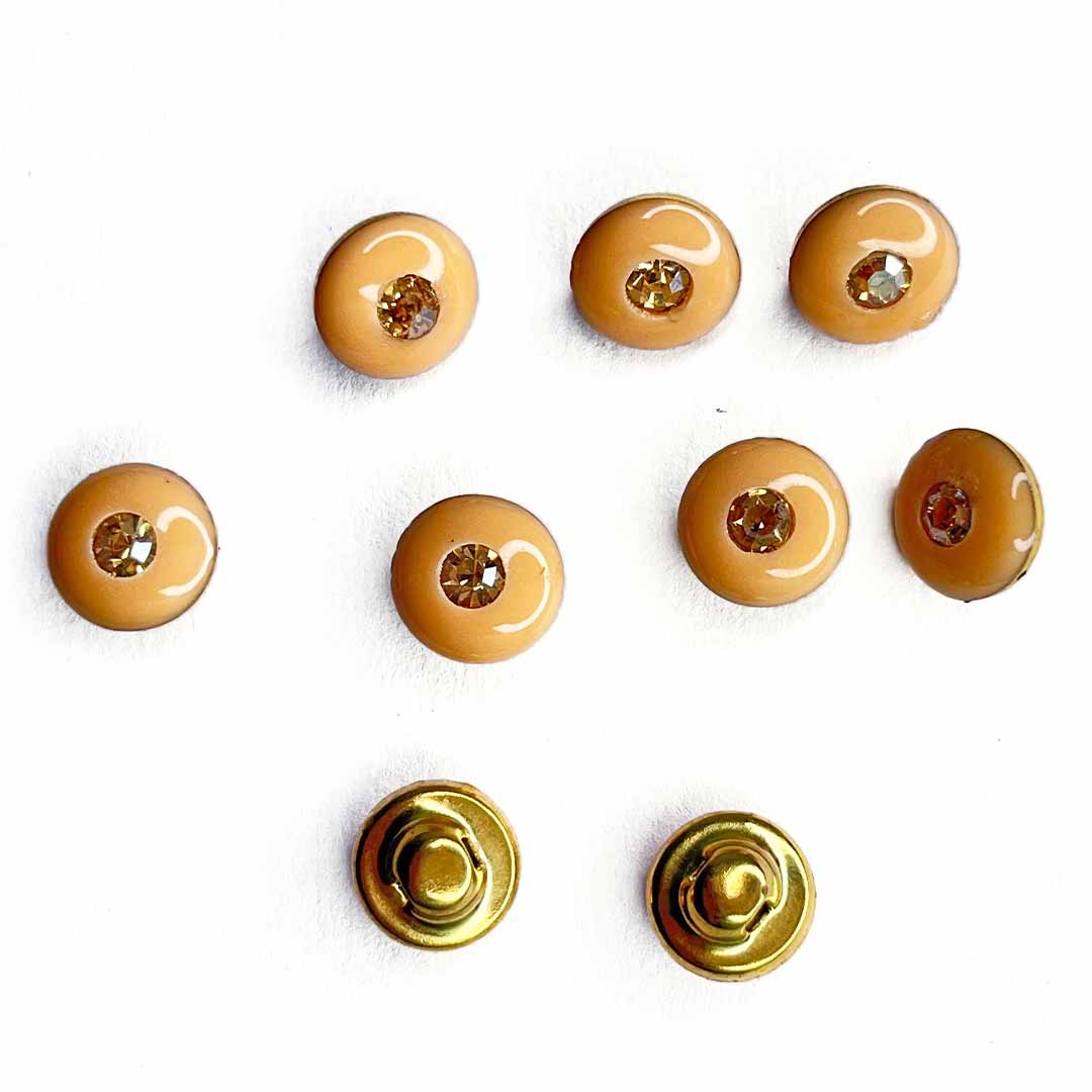Peach Color Round Fancy Buttons Set Of 10 |  Peach Color Round Fancy Buttons |  Buttons Set Of 10 |  Fancy Button | Buttons | Art Craft | Decoration | Festivals | Jewellery Making | Jewellery |  Project | Diy | Essentials | Adikala Craft Store