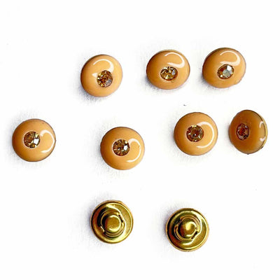 Peach Color Round Fancy Buttons Set Of 10 |  Peach Color Round Fancy Buttons |  Buttons Set Of 10 |  Fancy Button | Buttons | Art Craft | Decoration | Festivals | Jewellery Making | Jewellery |  Project | Diy | Essentials | Adikala Craft Store