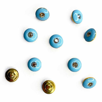 Sky Blue Color Round Fancy Buttons Set Of 10 | Sky Blue Color Round Fancy Buttons |  Round Fancy Buttons Set Of 10 Media 1 of 2 |  Fancy Button | Buttons | Art Craft | Decoration | Festivals | Jewellery Making | Jewellery |  Project | Diy | Essentials | Adikala Craft Store