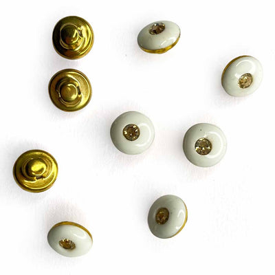 White Color Round Fancy Buttons Set Of 10 |  White Color Round Fancy Buttons  | Fancy Button | Buttons | Art Craft | Decoration | Festivals | Jewellery Making | Jewellery |  Project | Diy | Essentials | Adikala Craft Store   