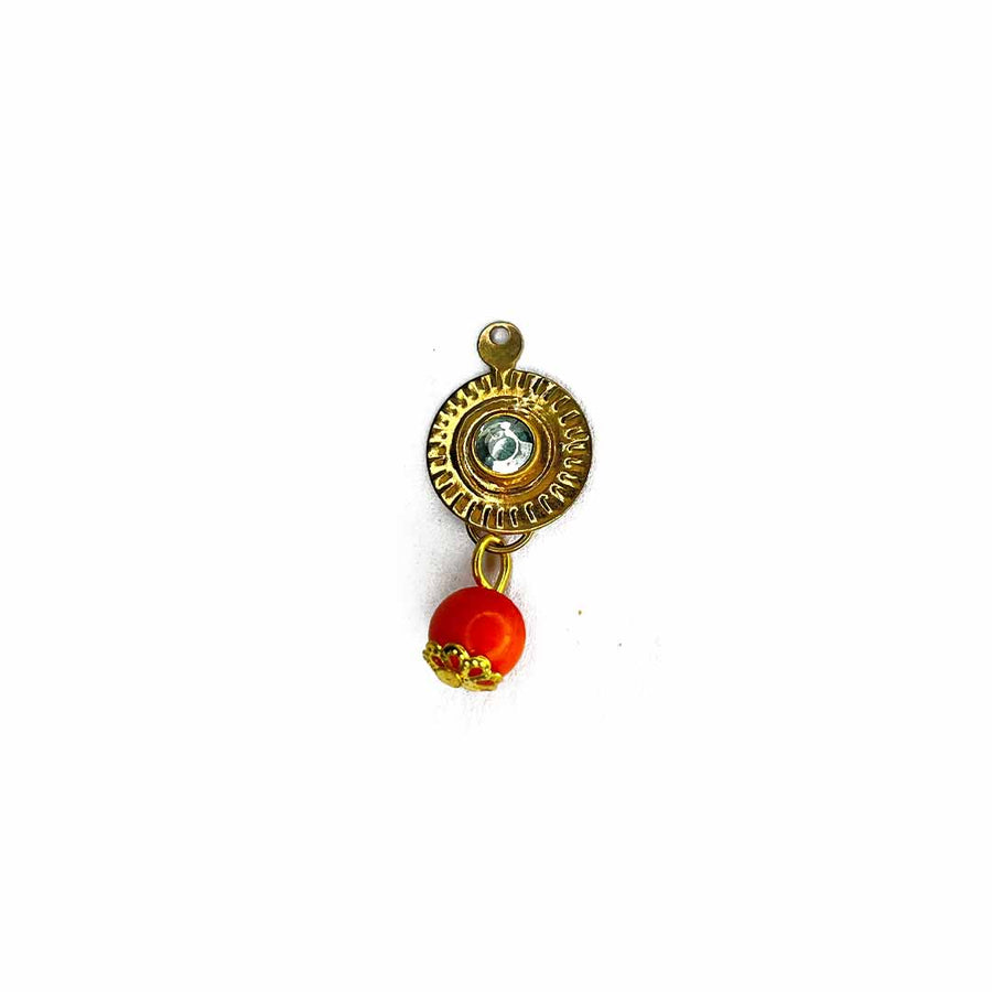 Orange Color Hanging Style Round Fancy Buttons Set Of 10 |  Orange Color Hanging Style Round Fancy Buttons | Fancy Buttons |   Art Craft | Decoration | Festivals | Jewellery Making | Jewellery | Project | Diy | Essentials | Adikala Craft Store 