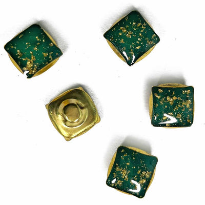 Green Color Square Fancy Buttons Set Of 10 |  Green Color Square Fancy Buttons | Fancy Buttons Set Of 10 |  Fancy Button | Buttons | Art Craft | Decoration | Festivals | Jewellery Making | Jewellery |  Project | Diy | Essentials | Adikala Craft Store