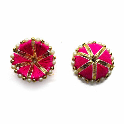 Rani Pink Color Gota & Beads Katori Umbrella Pack Of 10