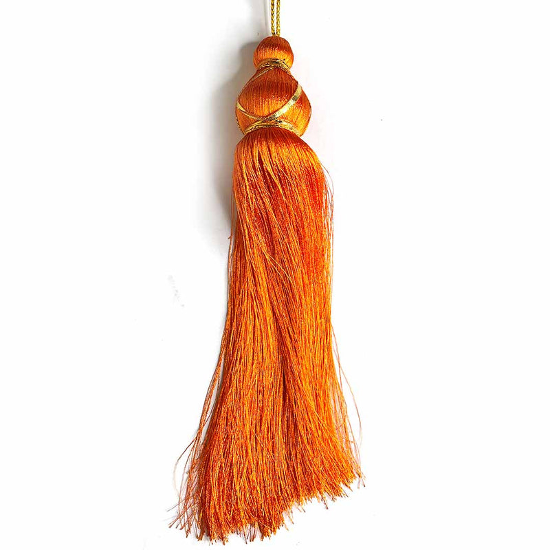 10 Inch Orange Color Matka Tassel Set Of 4 | Tassels | Katdana | Hanging Matka Tassels | Art Craft | Adikala Craft Store