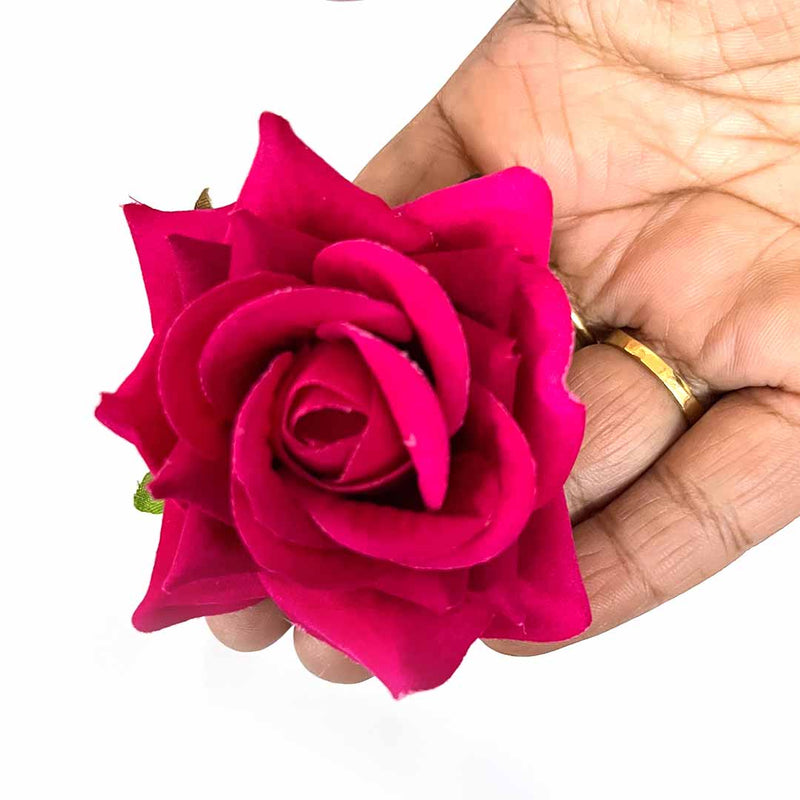 Pink Color Artificial Rose Flower Set Of 6 | Artificial Rose Flower Set Of 6 | Red Rose Flower | Adikala Craft Store | Craft Store | Art Craft | Decoration | Festivals | Adikala | Shadi  | Wedding | wooden Color Flower | Rose Flower 
