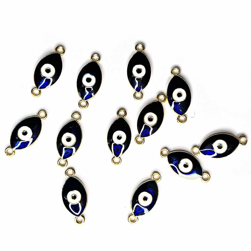 Blue Color Evil Eye Two Sided Whole Metal Charms Set Of 6