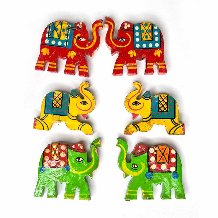 Multi Color Wooden Elephant