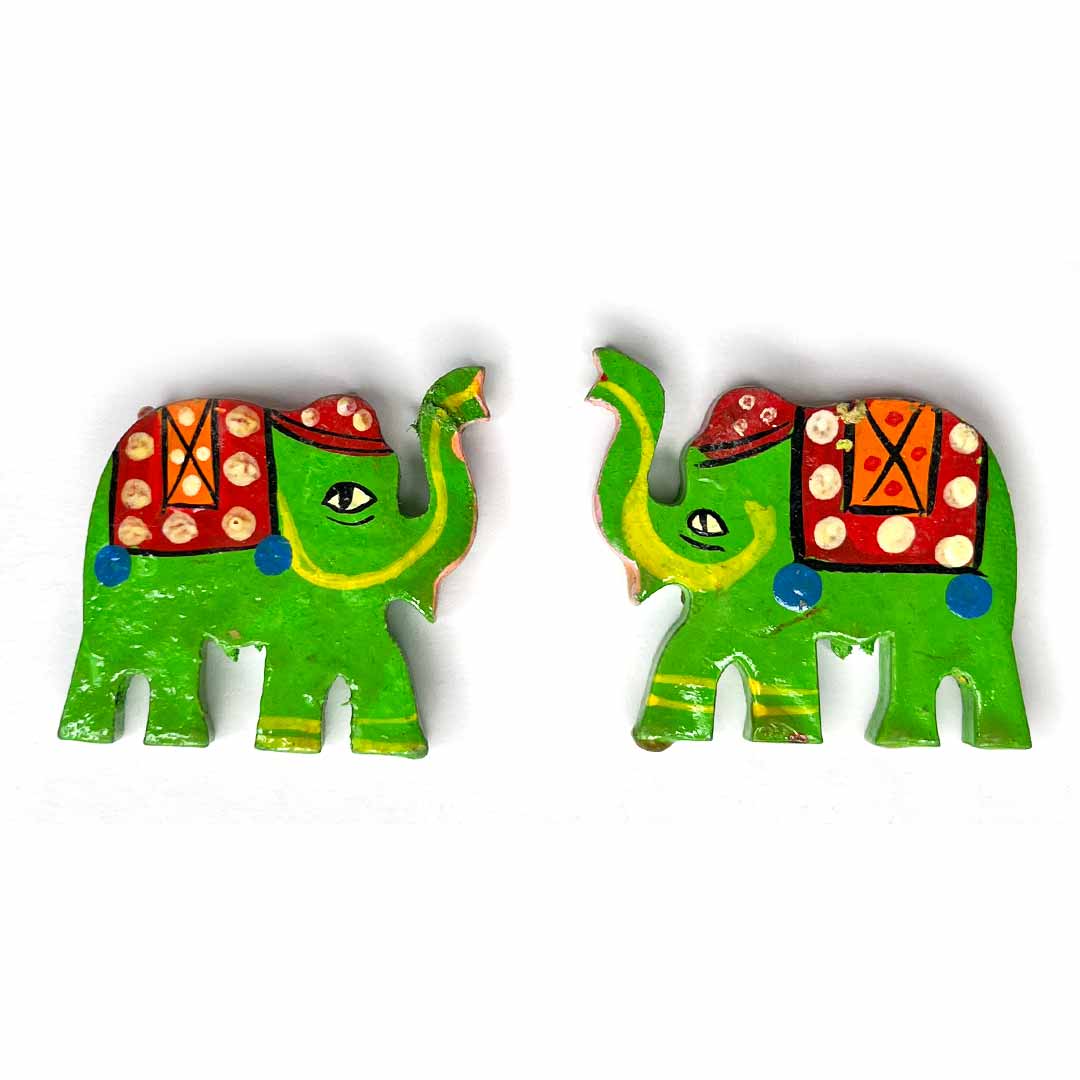 Green Wooden Elephant