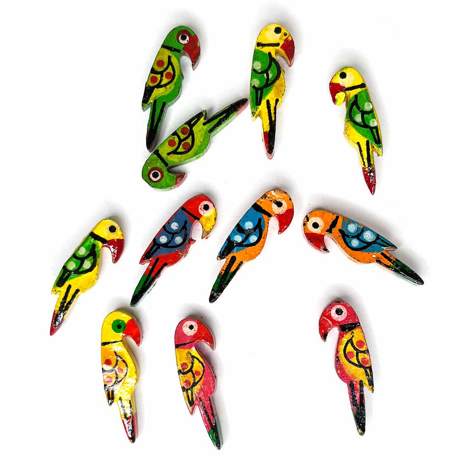 Multi Color Parrot | Wooden Miniature | Multiclored Parrot | Birds | Art | Craft | Decor | Home Decoration | Hanging Tassels  Making | Craft Decoration | Pichwai Art | Wooden Craft | Jewellry | Beads | Crochet | Adikala Craft Store 