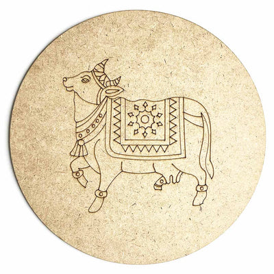 Pichwai Cow Design Engraved Wall Plate Base With Frame Set Of 6 | Pichwai Cow Design Engraved Wall Plate | Pichwai Cow | Engraved Wall Plates | Adiklala Craft Store | Art Craft | Art | Design | Engraved | Collection | Project