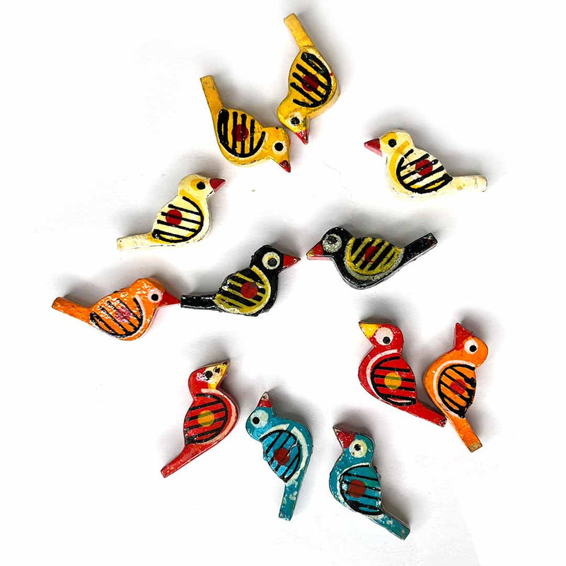 Multi Color Bird Wooden Miniature