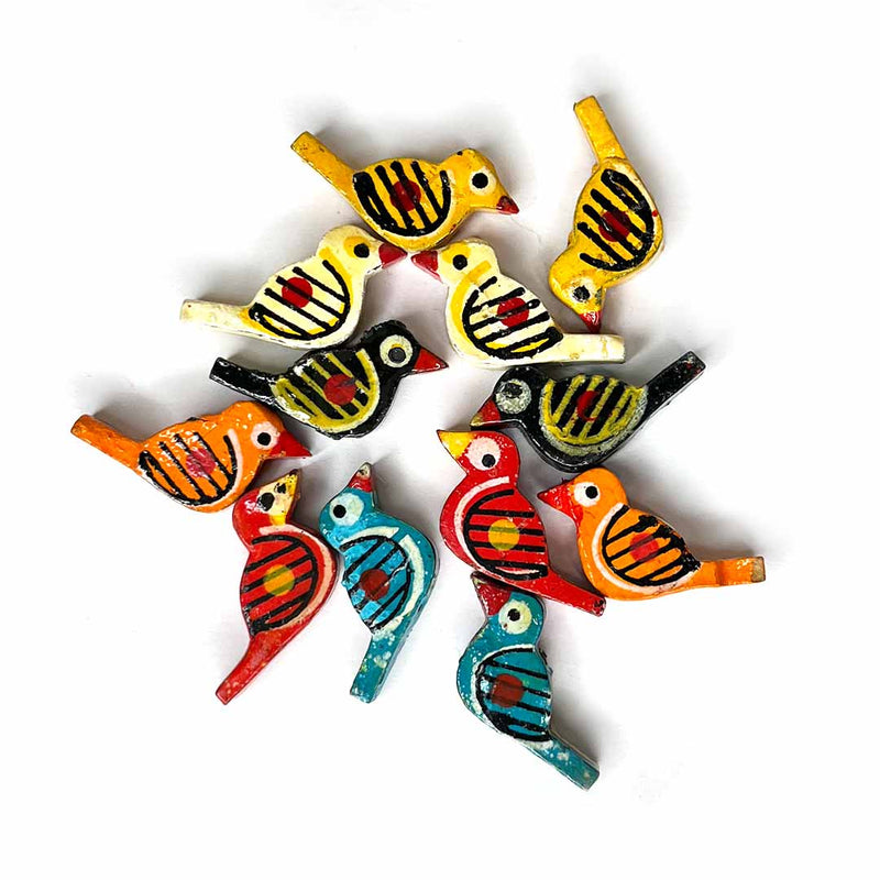 Multi Color Bird Wooden Miniature