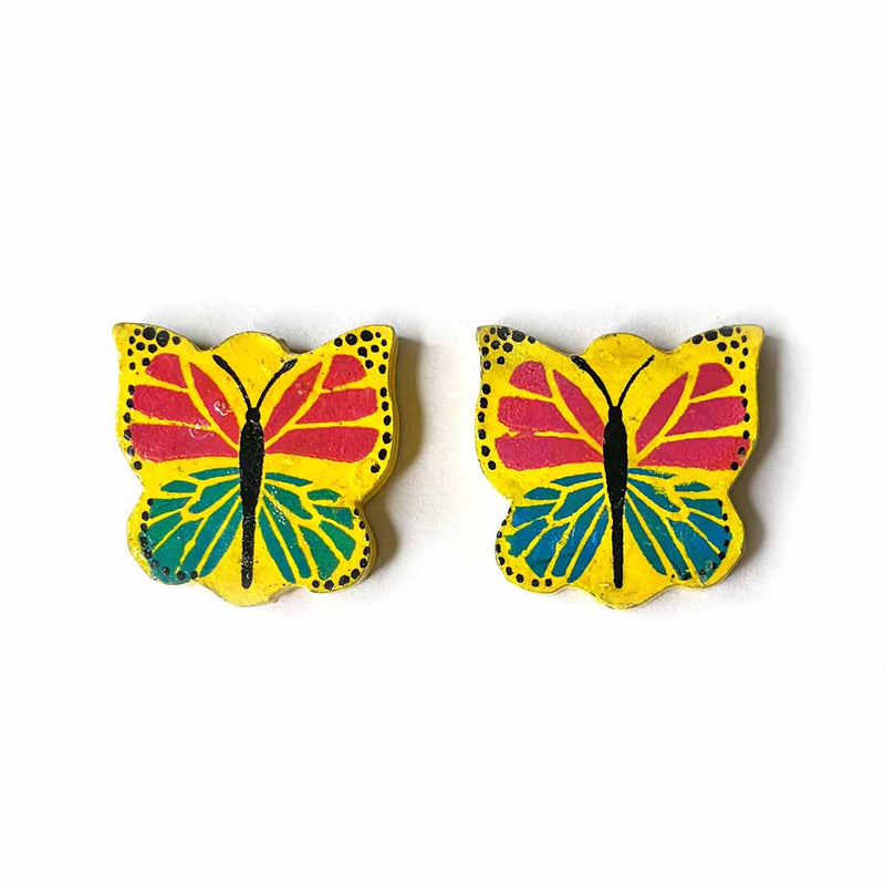Yellow Color Wooden Butterfly
