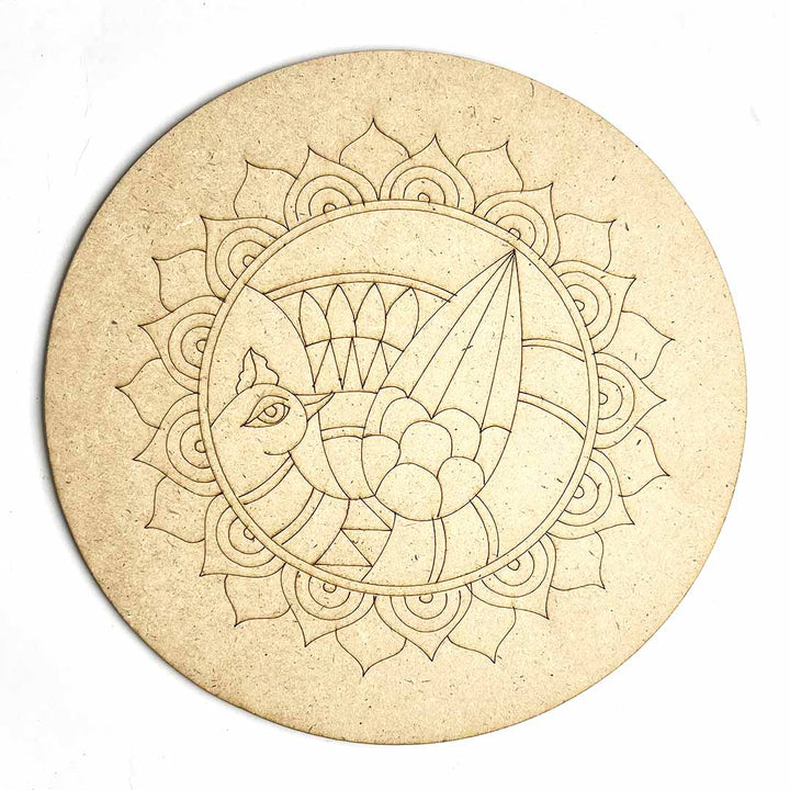 Peacock & Mandala Engraved Design Wall Plate Base With Frame Set Of 6 | Mandala Engraved Design Wall Plate | Frame Set Of 6 | Adiklala Craft Store | Art Craft | Art | Design | Engraved | Collection | Project | Home decoration