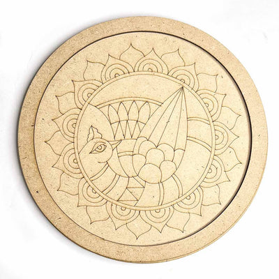 Peacock & Mandala Engraved Design Wall Plate Base With Frame Set Of 6 | Mandala Engraved Design Wall Plate | Frame Set Of 6 | Adiklala Craft Store | Art Craft | Art | Design | Engraved | Collection | Project | Home decoration 