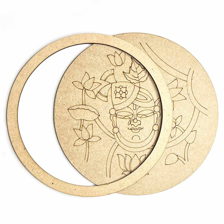 Shreenath ji Face & Alekhan Engraved Design Wall Plate Base With Frame Set Of 6 | Shreenath ji | Alekhan | Engraved design Wall Plate | Frame | Plate Frame | Shreenath ji Face | Adikala Craft Store | Art Craft | Craft | Collection | Project | Decoration | Home Decoration