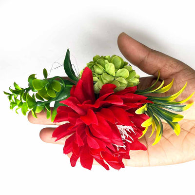 Red & Green Color Artificial Flower Bunch Set of 2 | Red Artificial Flower | Green Color Artificial Flower | Flower Bunch Set of 2 | Adikala Craft Store | Craft Store | Art Craft | Decoration | Festivals | Adikala | Shadi  | Wedding | wooden Color Flower | Rose Flower 