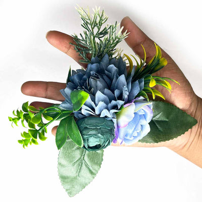 Blue Rose Teal Green Peony Artificial Flower Bunch Set of 2 | Blue Rose Teal Green Peony Artificial Flower | Blue Rose Teal Green Flower | Adikala Craft Store | Craft Store | Art Craft | Decoration | Festivals | Adikala | Shadi  | Wedding