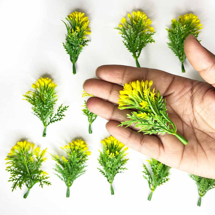 Dark Yellow Color Leaf Bunch Set Of 12 | Dark Yellow Color Leaf Bunch | Adikala Craft Store | Craft Store | Art Craft | Decoration | Festivals | Adikala | Shadi Decoration   | Wedding Decoration