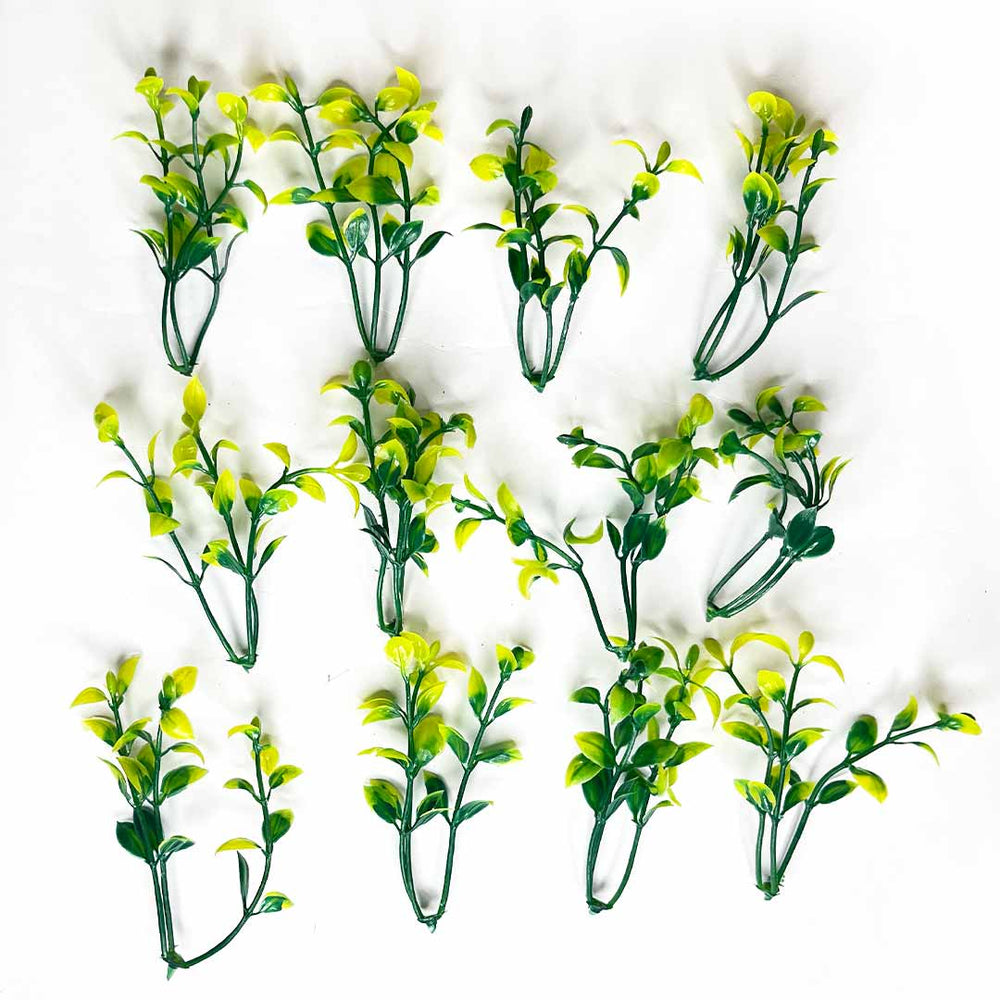 Green & Yellow Color Leaf Bunch Set Of 12 | Green Leaf Bunch | Yellow Leaf Bunch | Leaf Bunch Set of 12 | Adikala Craft Store | Craft Store | Art Craft | Decoration | Festivals | Adikala | Shadi Decoration | Wedding Decoration