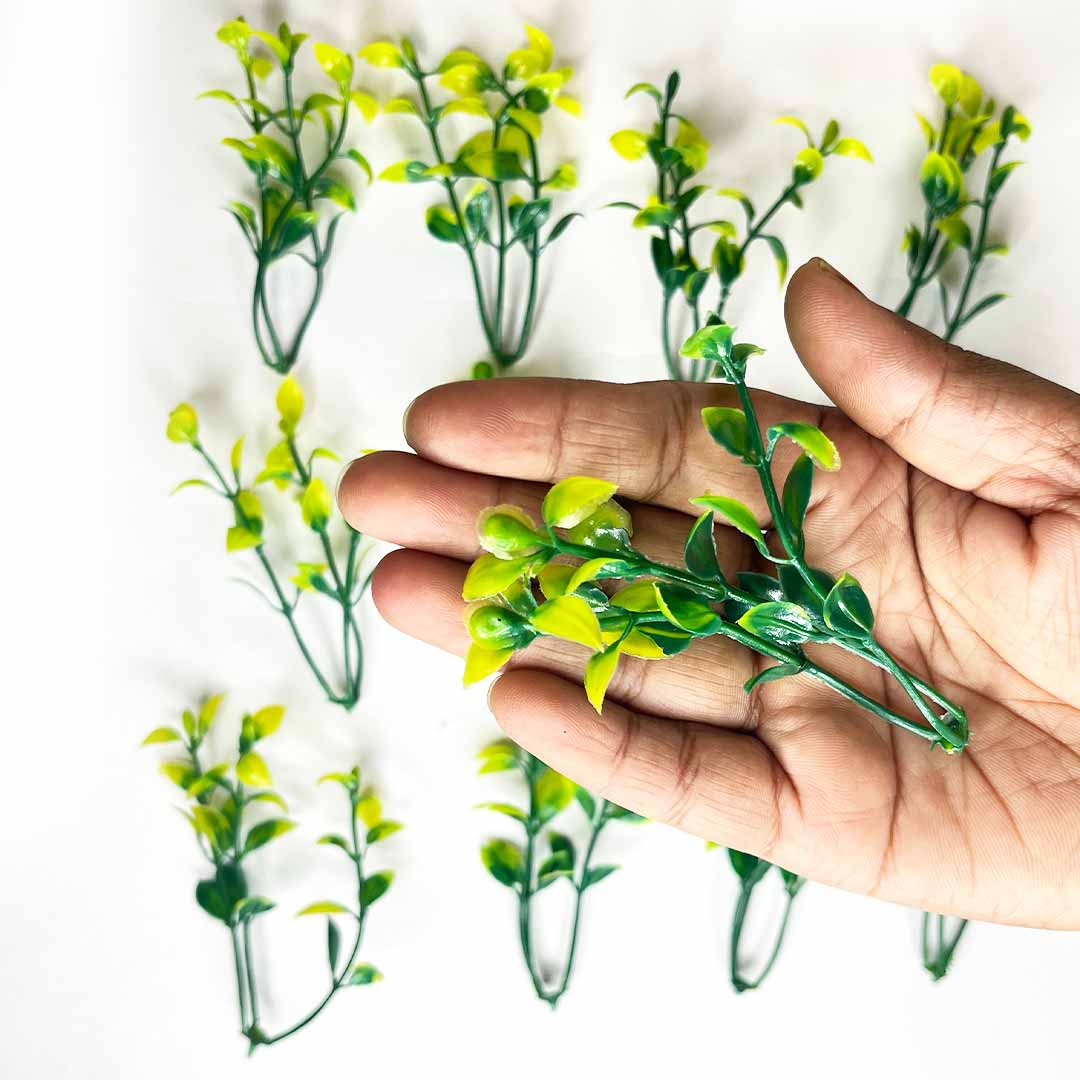 Green & Yellow Color Leaf Bunch Set Of 12 | Green Leaf Bunch | Yellow Leaf Bunch | Leaf Bunch Set of 12 | Adikala Craft Store | Craft Store | Art Craft | Decoration | Festivals | Adikala | Shadi Decoration   | Wedding Decoration