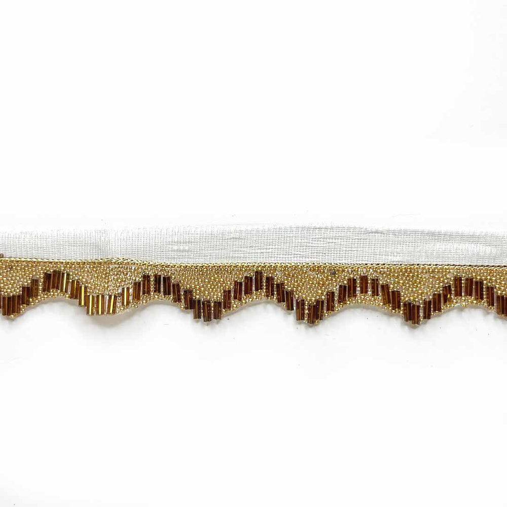 Bronze Color Pipe (Nalki) Lace - 9mtr | Bronze Color Pipe (Nalki) Lace | Zari | Resham | Silk Thread | Adikala Craft Store | Art Craft | Decoration | Laces Collection | Border Collection | Craft Making